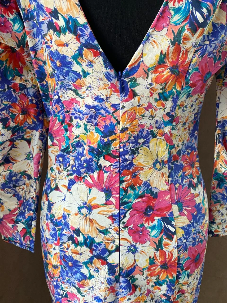 ZARA rechte bloemenjurk maat 36 - gekruiste mouwen, V-hals – photo 8